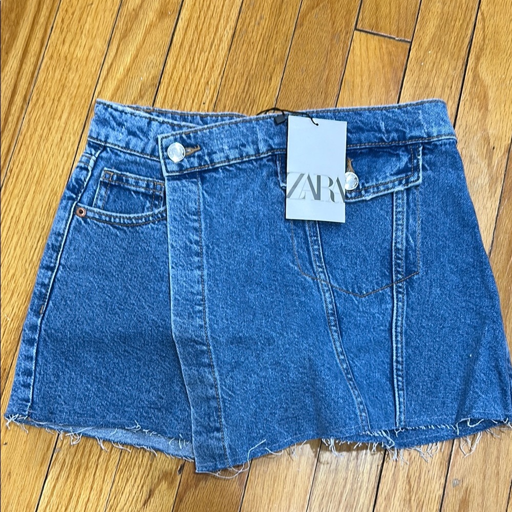 Zara Indigo Denim Mini Skirt